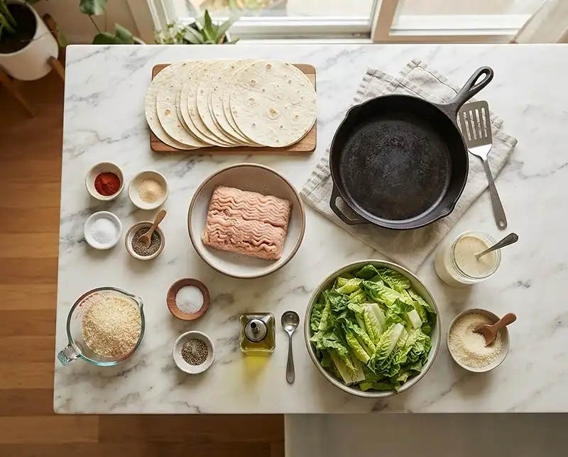 chicken smashed caesar tacos​ ingredients