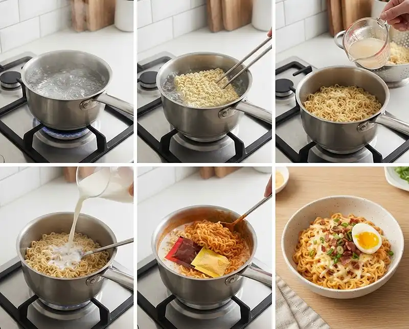 How to Cook Buldak Carbonara with Milk 4 how to cook buldak carbonara with milk