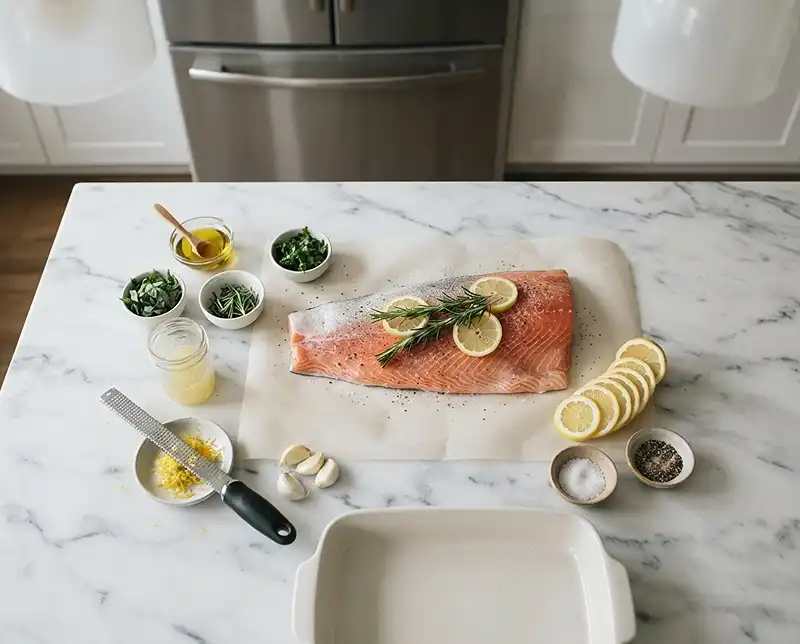 Easy Lemon Herb Salmon Recipe 3 ingredients for lemon herb salmon recipe