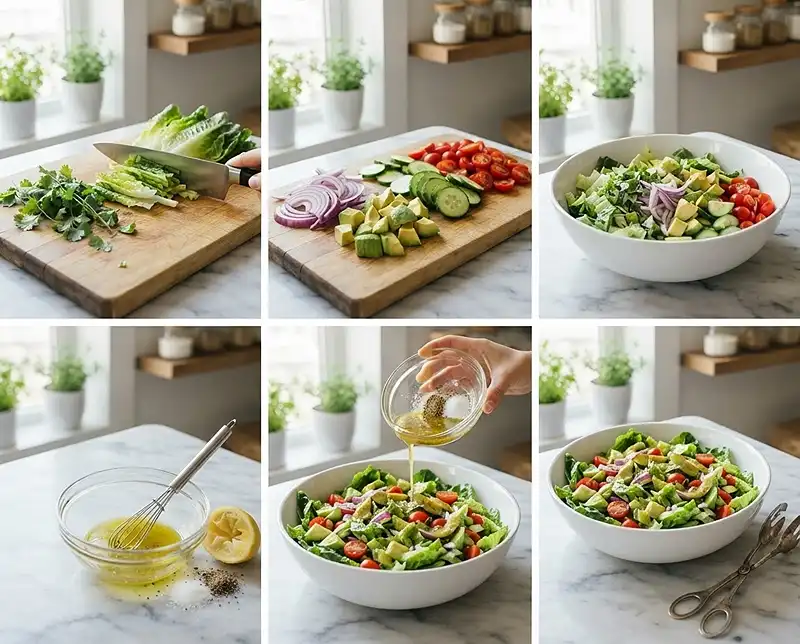 Avocado Romaine Salad 4 making avocado romaine salad