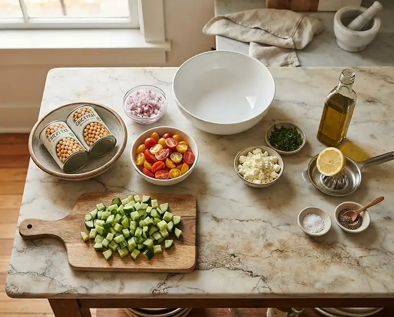 Mediterranean Salad with Chickpeas 3 mediterranean salad with chickpeas ingredients
