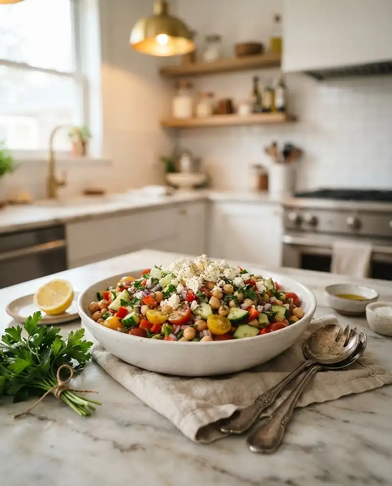 Mediterranean Salad with Chickpeas 5 mediterranean salad with chickpeas