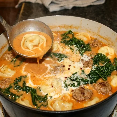 Creamy Sausage & Tuscan Kale Tortellini Soup 2 Creamy Sausage & Tuscan Kale Tortellini Soup