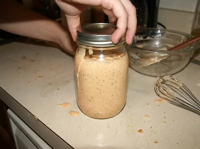 Big Mac Sauce Recipe 5 Finished big mac sauce spooned into a plain glass jar