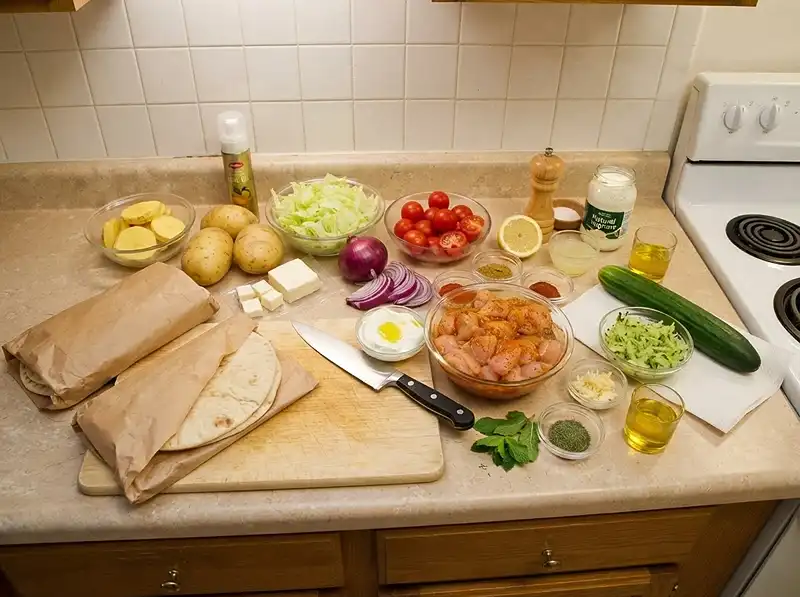 Halloumi Gyros filled with creamy Caesar salad ingredients