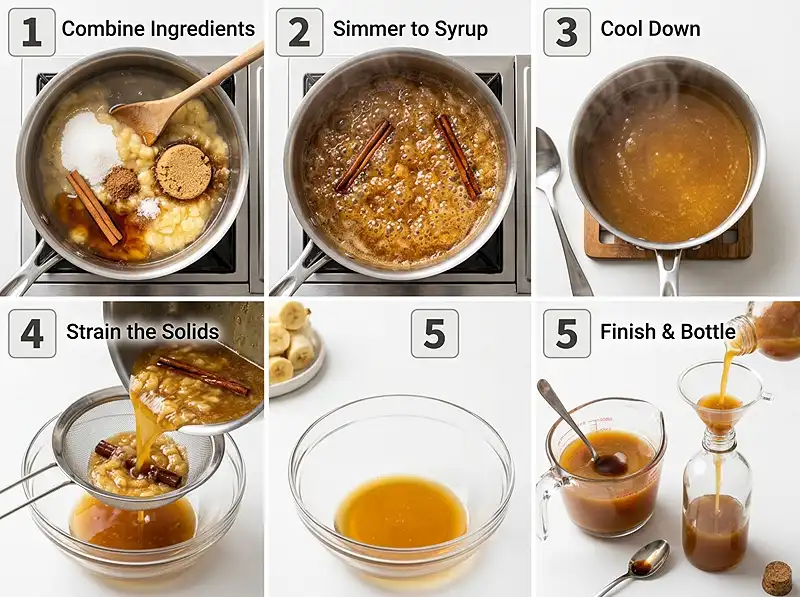 Banana Coffee Syrup 4 How to make banana syrup for coffee