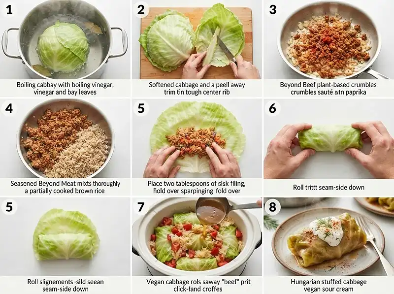 Hungarian Stuffed Cabbage Recipe 4 How to make hungarian stuffed cabbage recipe Step by step