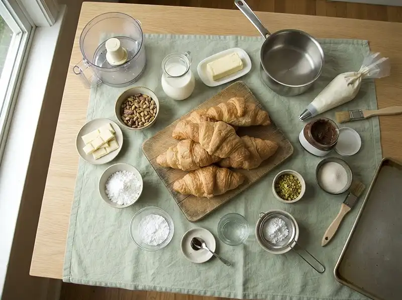 Pistachio Cream Croissants 3 Ingredients to make Pistachio Cream Croissants