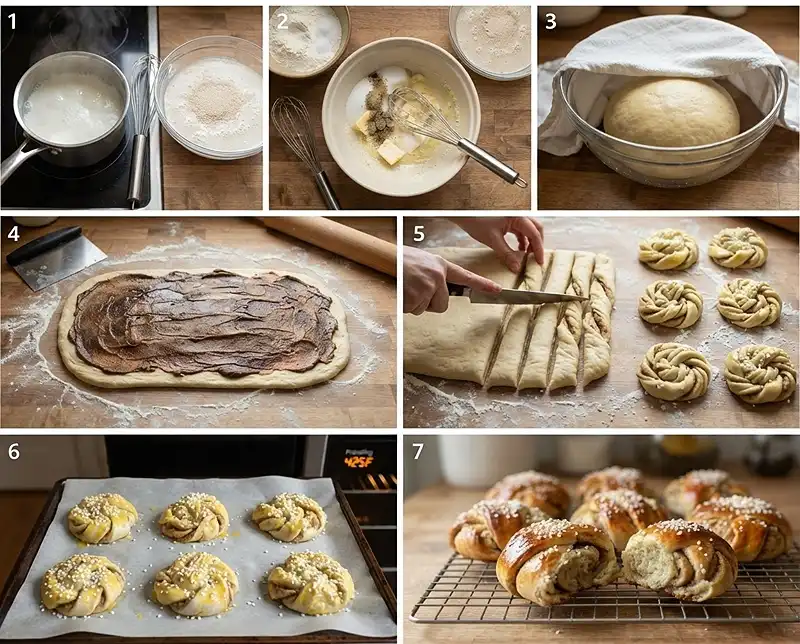 Make Swedish Cardamom Buns step by step