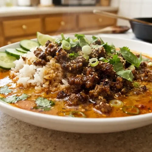 Red Curry Beef Broth Bowls