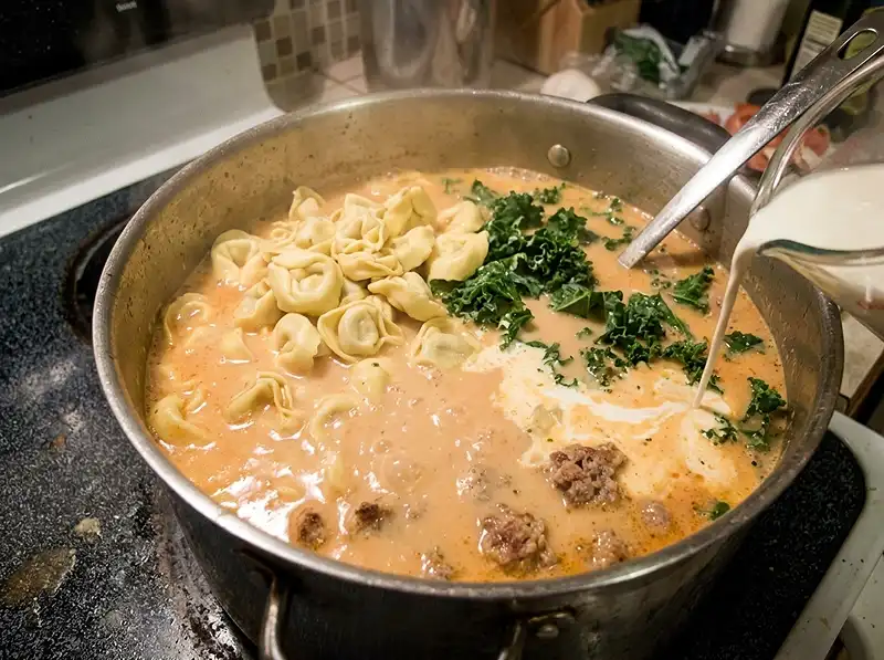 Creamy Sausage & Tuscan Kale Tortellini Soup 5 Tortellini just in