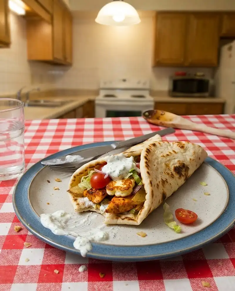 Chicken Halloumi Gyros Recipe 4 chicken halloumi gyros