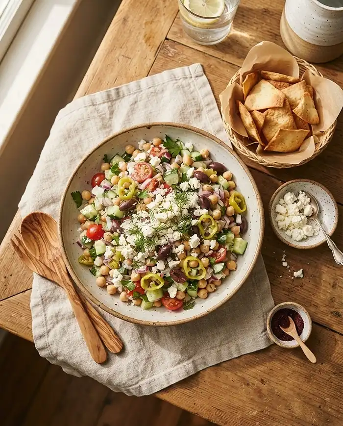 Chickpea Scoopable Salad 5 chickpea scoopable salad