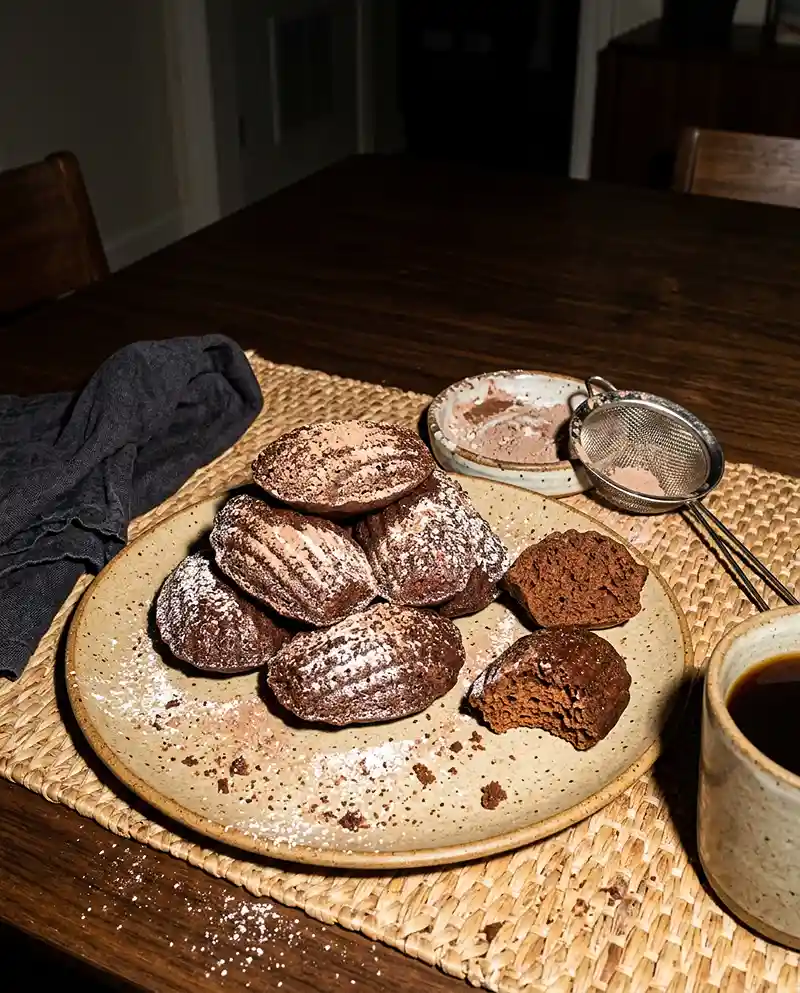 Chocolate Madelines Recipe 6 chocolate dipped madeleine