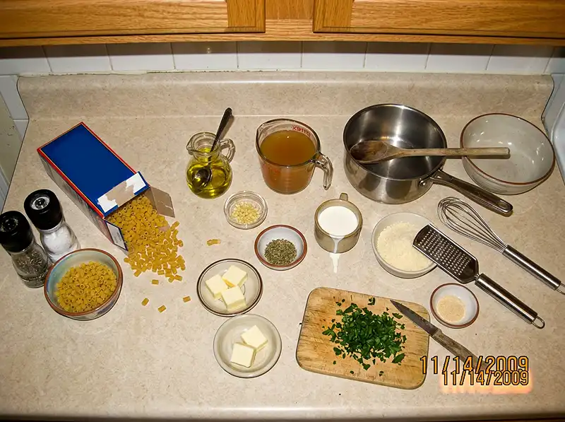 ingredients for Creamy One-Pan Ditalini Pasta