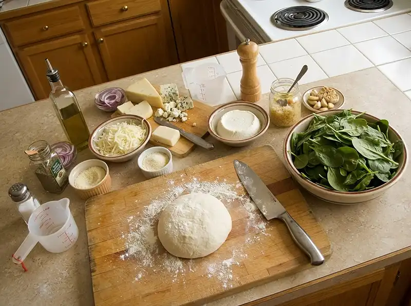 ingredients for italian spinach pizza​