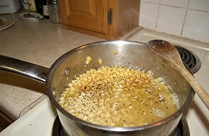 just after the broth goes in One-Pan Ditalini Pasta