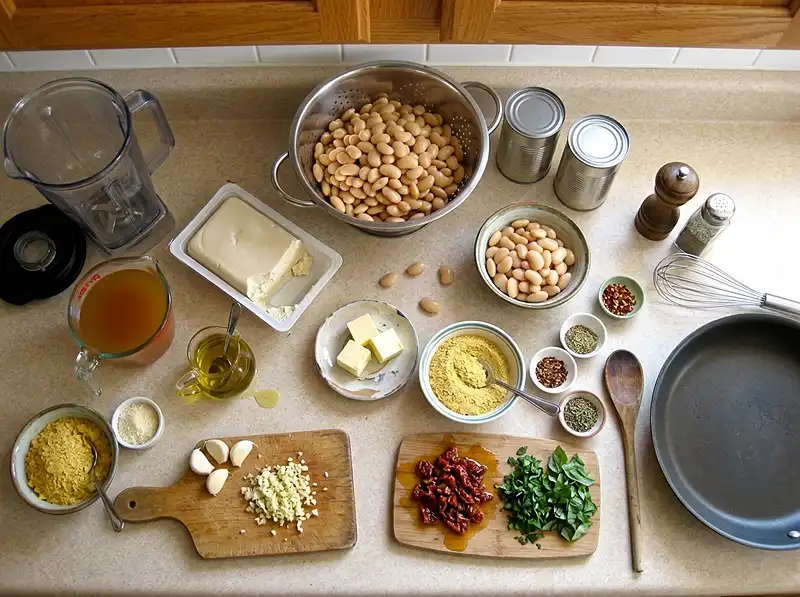 my ingredients for high-protein marry me butter beans​