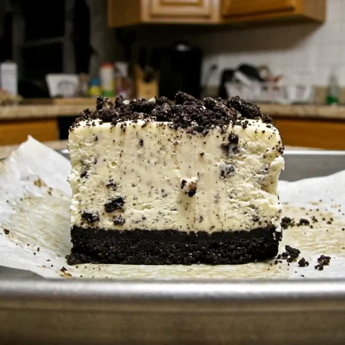 no bake oreo cheesecake bars​